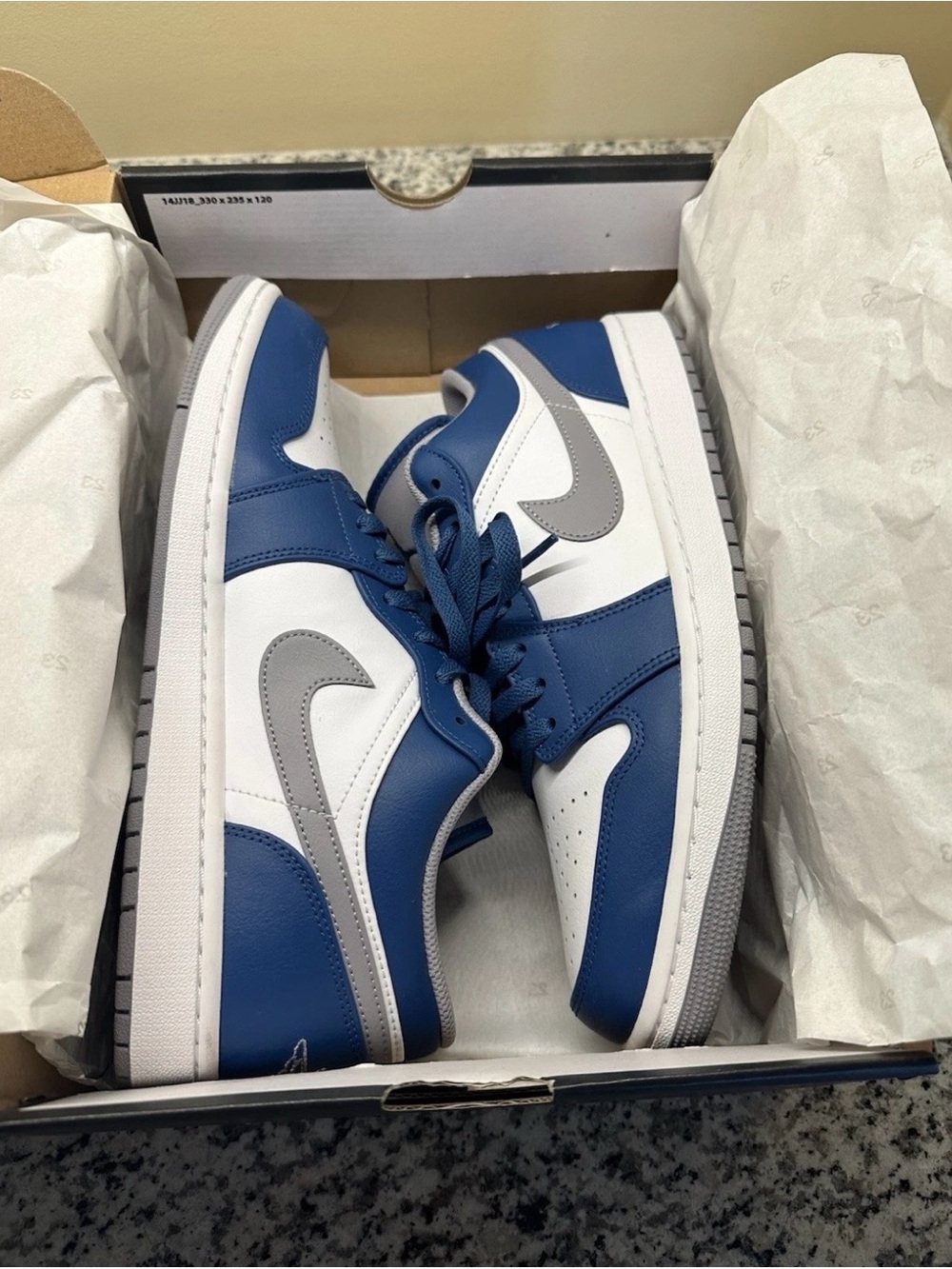 Air Jordan 1 Low True Blue/Cement Grey-white 11.5